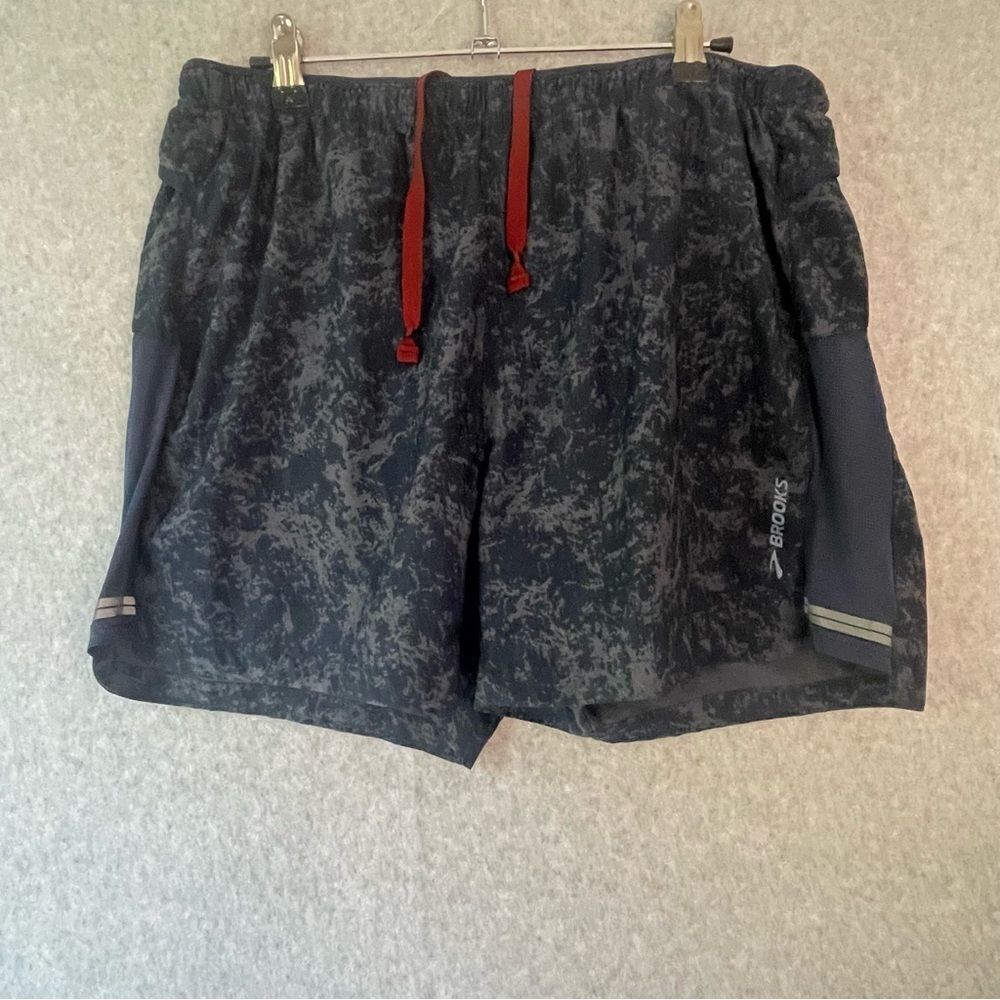 Brooks Blue Slate Blue Running Shorts Womens Large
